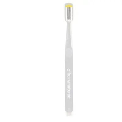 Officina naturae Sustainable Toothbrush with Silver Bristles, Yellow