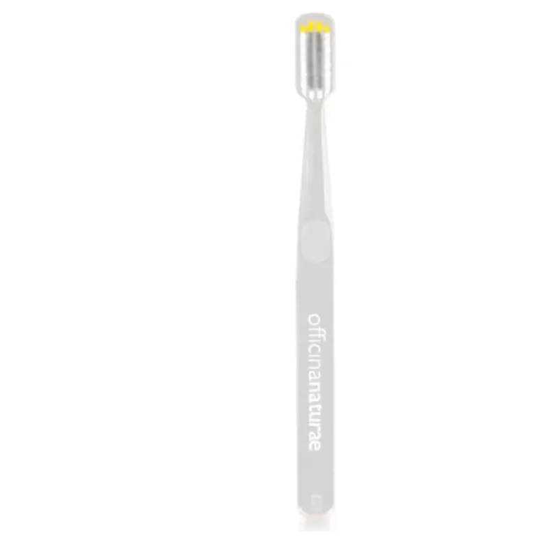 Officina naturae Sustainable Toothbrush with Silver Bristles, Yellow