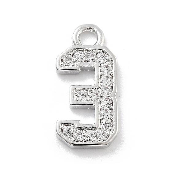 Brass Micro Pave Clear Cubic Zirconia Pendants