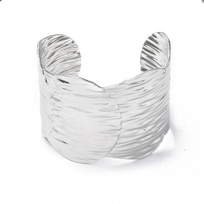 Non-Tarnish 304 Stainless Steel Wide Open Cuff Bangle for Women