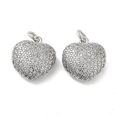 Brass Micro Pave Clear Cubic Zirconia Pendants
