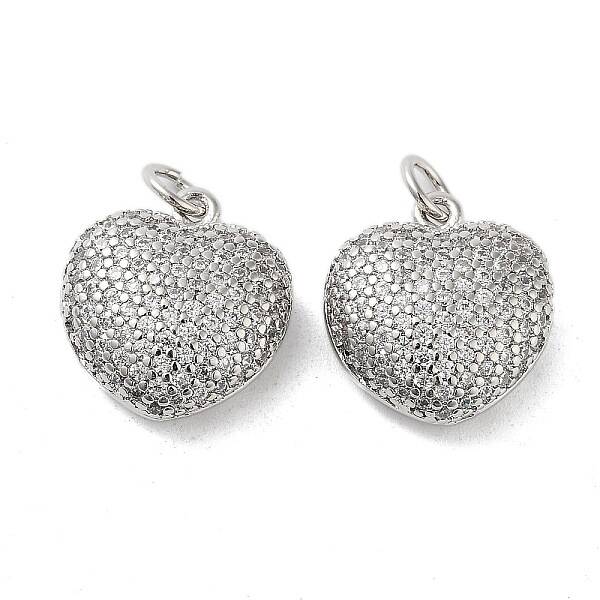 Brass Micro Pave Clear Cubic Zirconia Pendants
