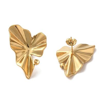 Ion Plating(IP) 304 Stainless Steel Heart Stud Earrings