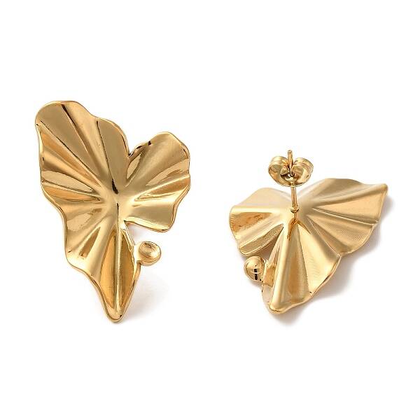 Ion Plating(IP) 304 Stainless Steel Heart Stud Earrings