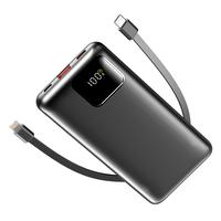 10000mAh Portable Power Bank with Built-in Cables, 22.5W Fast Charging Slim Charger for iPhone, Android, Samsung, Google Pixe...