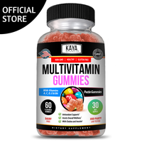 Kaya Naturals Adult Multi Vitamin Gummy, Biotin, Vitamin A, C & E, Including Zinc &Vitamin B-12, Folic Acid, Strawberry Flavo...