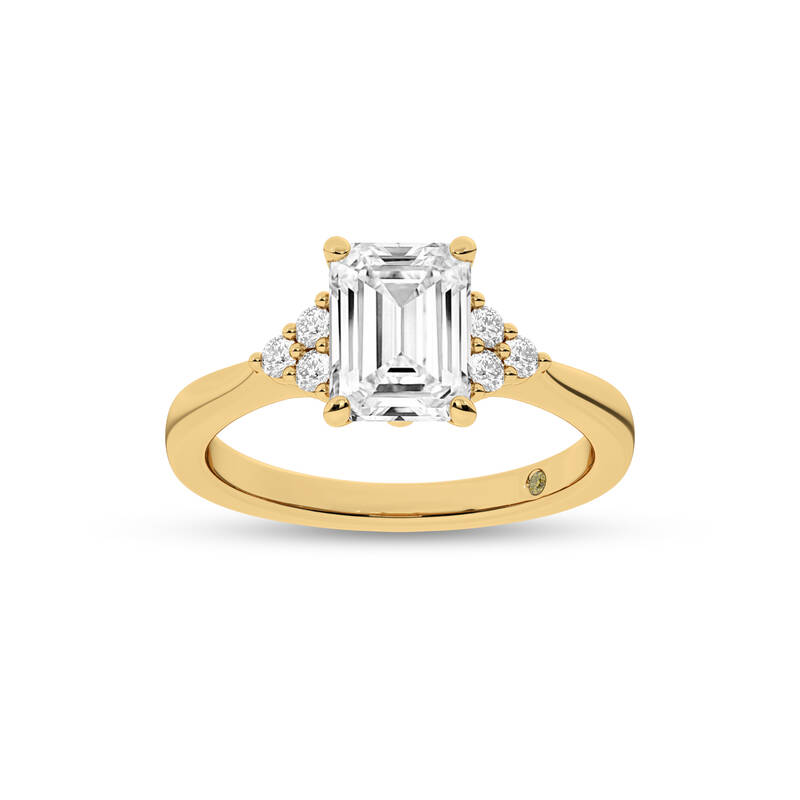 Eldra Illusion Trilliant Emerald Cut Lab Grown Diamond Engagement Ring | 10K Yellow Gold 3 1/3 CT. TW.