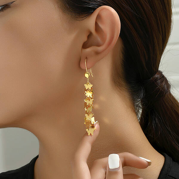 Butterfly Tassel Earrings Fashionable High-end Ear Hooks Women's Accessories