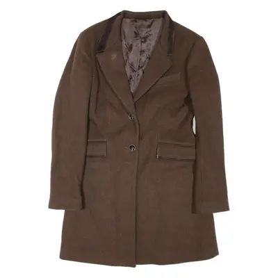 Womens Overcoat Coat Brown Wool M