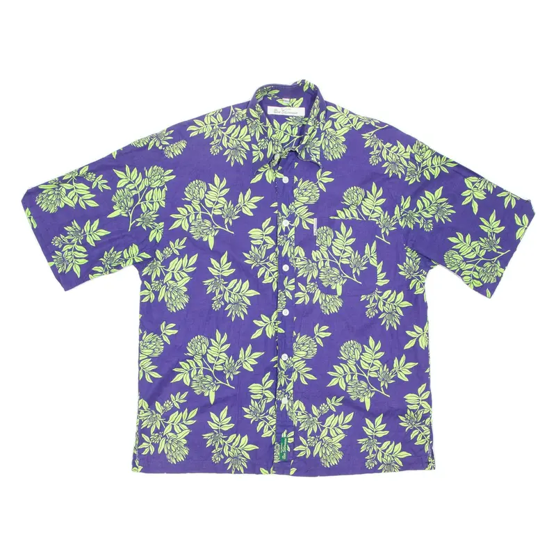 BEN SHERMAN Mens Shirt Purple Floral L
