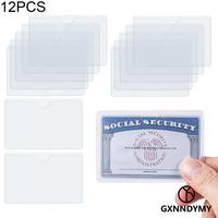 Social Security Card Protector, 12pcs/set Transparent Waterproof PVC Card Protective Cover, Identification Badges & Supplies ...