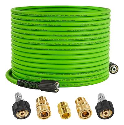 PWACCS Pressure Washer Hose for Power Washer - 50 FT x 1/4 Extension - Kink Resistant - Compatible with M22 Fittings h