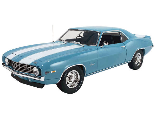 1969 Chevrolet Camaro Z/28 Carolina Blue with White Stripes Limited Edition to 420 pieces Worldwide 1/18 Diecast Model Car by...