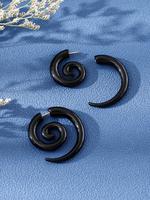 Simple Spiral Design Stud Earrings, Fashionable Stainless Steel Jewelry for Women & Men, Casual Jewelry for Party, Daily Clot...