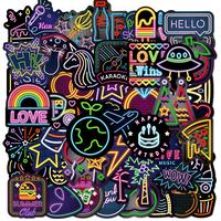50pcs Neon Series Sticker, Waterproof Sticker Pack for Wall Water Bottle Skateboard Helmet Car Bike Luggage Laptop, Christmas...