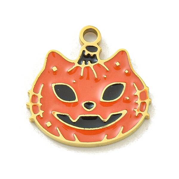 Halloween Theme Ion Plating(IP) 304 Stainless Steel Enamel Charms