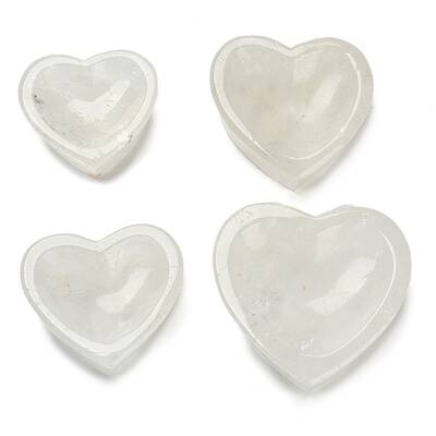 Natural Quartz Crystal Heart Bowl