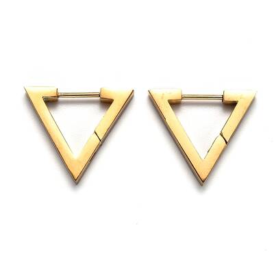 304 Stainless Steel Triangle Huggie Hoop Earrings
