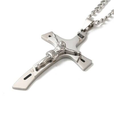 Non-Tarnish Cross with Jesus Pendant Necklaces