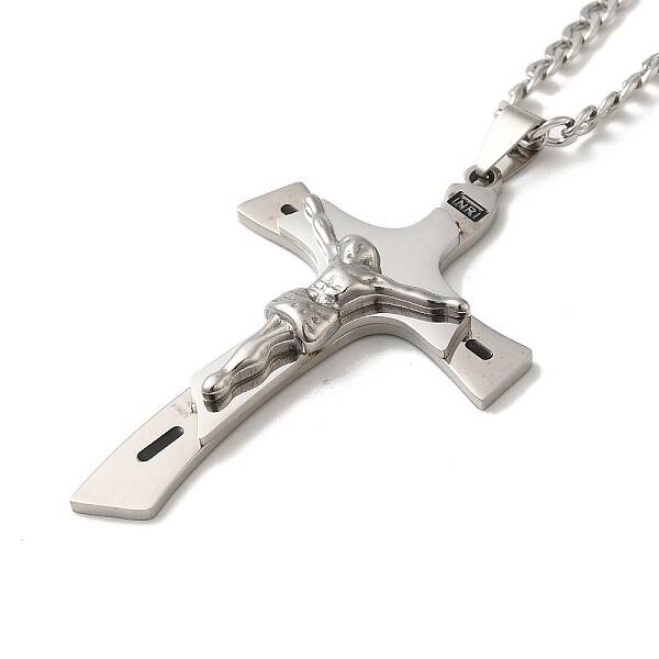 Non-Tarnish Cross with Jesus Pendant Necklaces