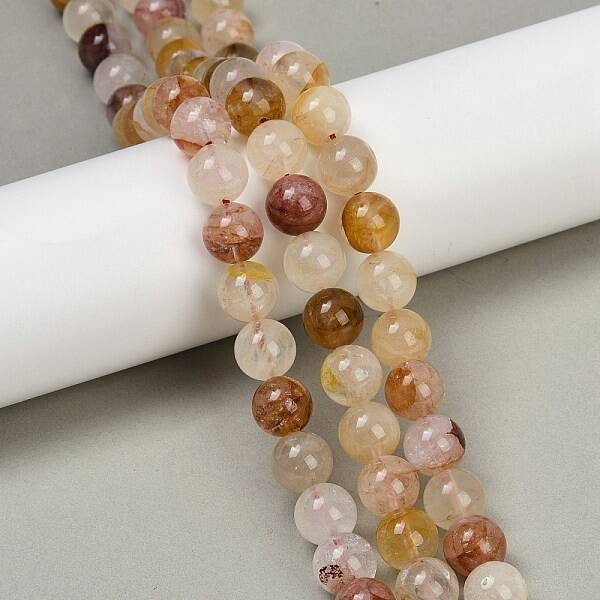 Natural Ferruginous Quartz Beads Strands