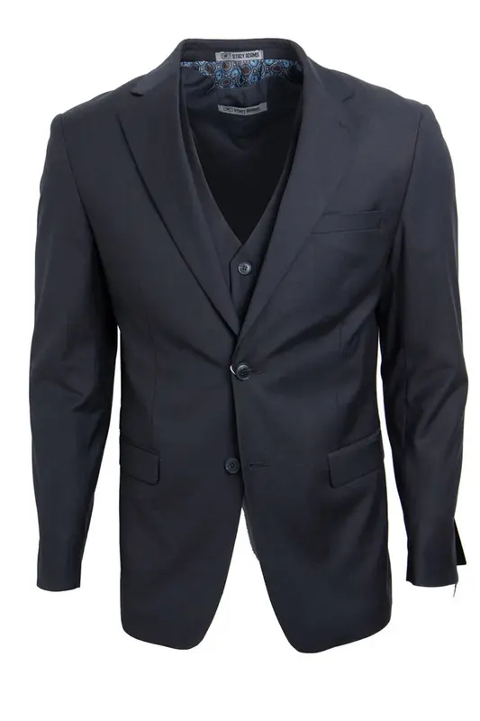 Mens Stacy Adams Suit - Stacy Adams  Suit Men's Charcoal Grey Two Button Vested Suit