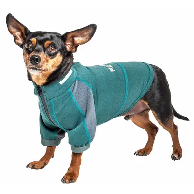 Dog Helios® Eboneflow Dog Yoga T-Shirt - Ocean Blue / Grey - Medium