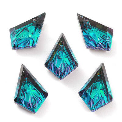 Embossed Glass Rhinestone Pendants