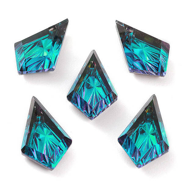 Embossed Glass Rhinestone Pendants