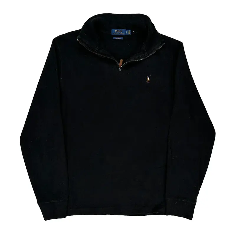 Polo By Ralph Lauren 1/4 Zip - Small Black Cotton