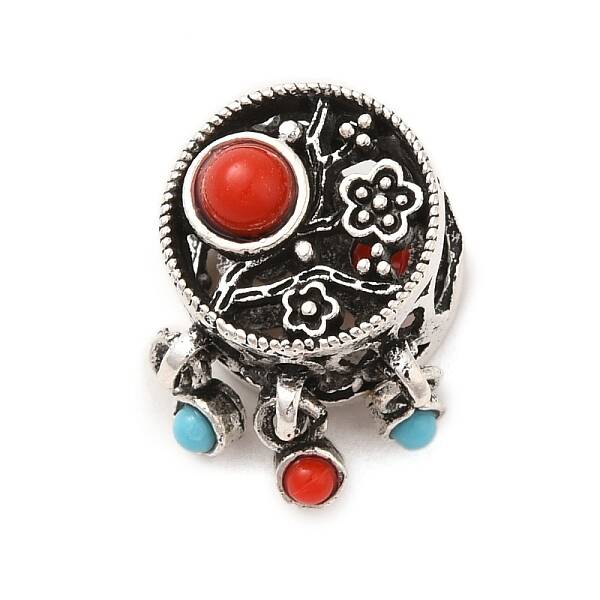 Tibetan Style Alloy Resin European Beads