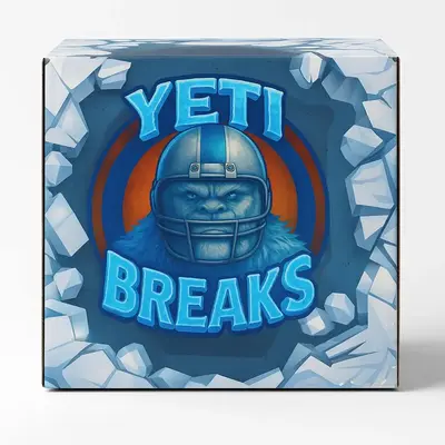 PYT Yeti BR.EAK Authenticated Football Cards Box - Includes 2 Football Cards & Helmet Shot - Unique Series Collection