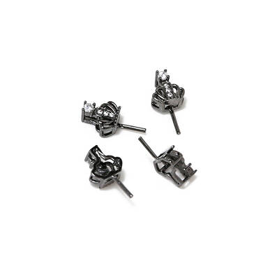 Brass Micro Pave Clear Cubic Zirconia Crown Head Pins