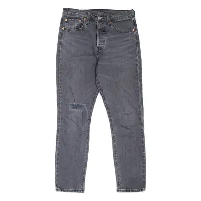 LEVI'S 501S Jeans BIG E Distressed Womens Grey Skinny Straight W27 L28