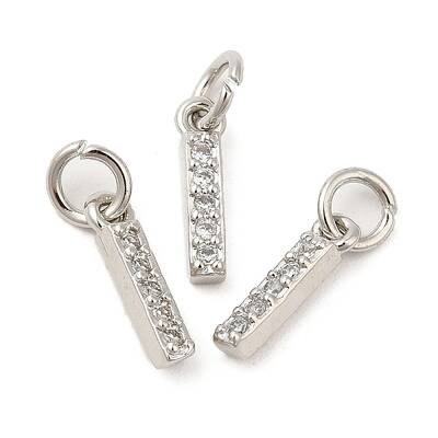 Brass Micro Pave Grade AAA Cubic Zirconia Charms