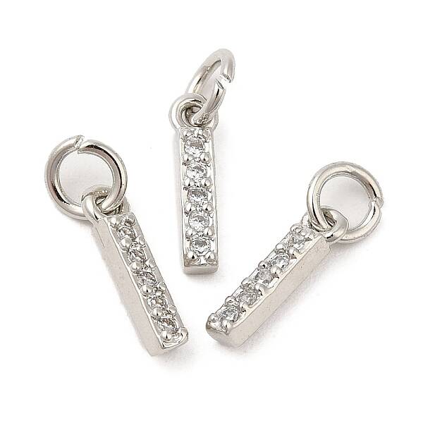 Brass Micro Pave Grade AAA Cubic Zirconia Charms