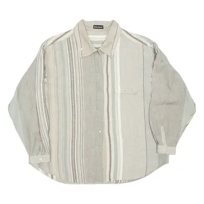 Womens Shirt Beige Striped Long Sleeve M