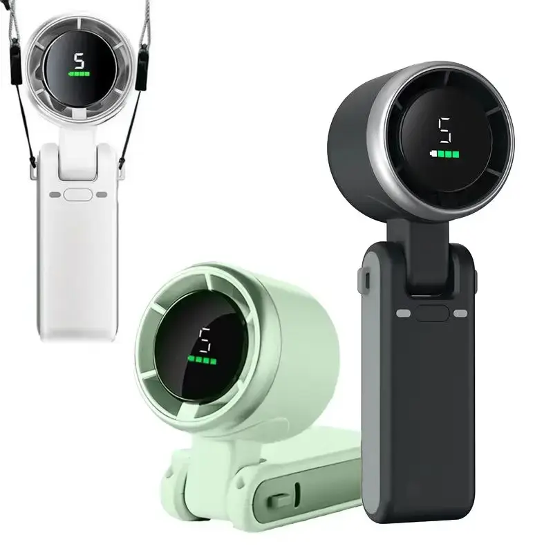 Portable Handheld Turbo Fan, 5 Gear Wind,4000mAh Battery Operated, Up to 10 Working Hours, 3 IN 1 Hand Fan Rechargeable with ...