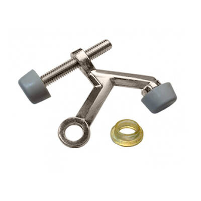 Cal-Royal Hinge Pin Door Stop With Nylon Bushing, Residential Use, For Sizes 3-1/2 X 3-1/2 And 4 X 4, Satin Nickel