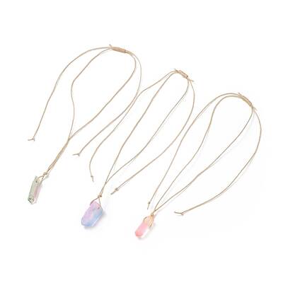 Natural Quartz Crystal Nugget Pendant Necklace