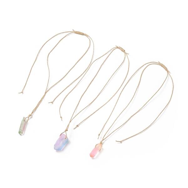 Natural Quartz Crystal Nugget Pendant Necklace
