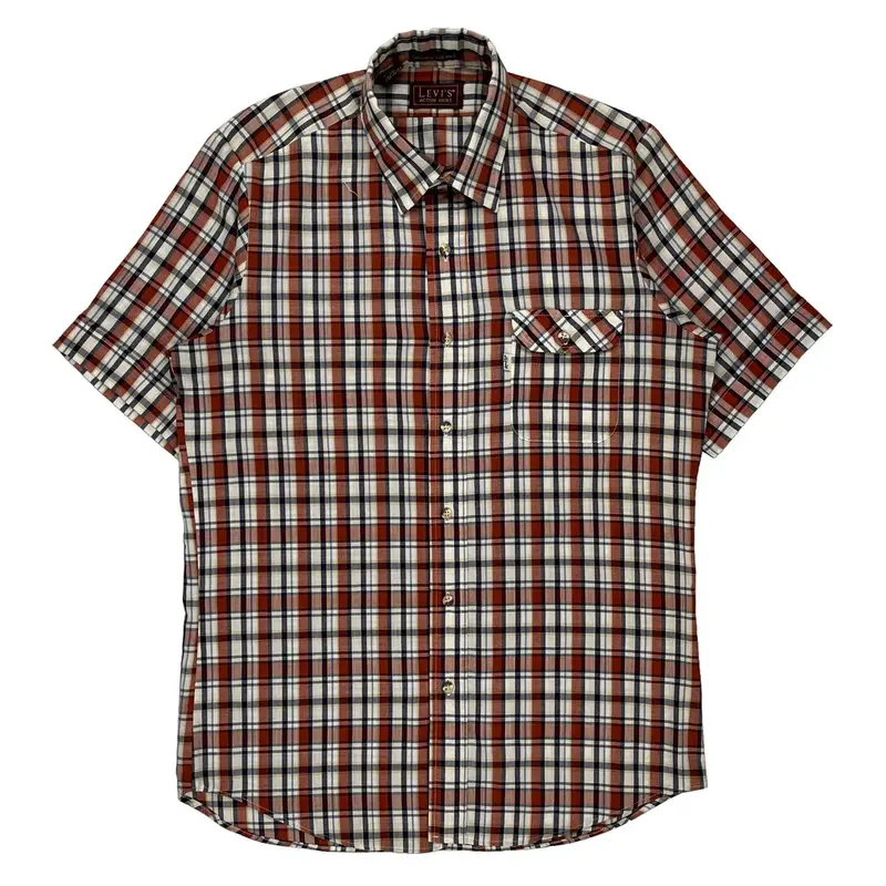 Levis Checked Short Sleeve Shirt - Medium Multicoloured Cotton