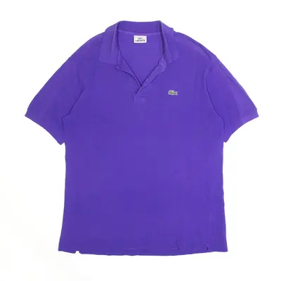 LACOSTE Purple Long Sleeve Polo Shirt Mens S