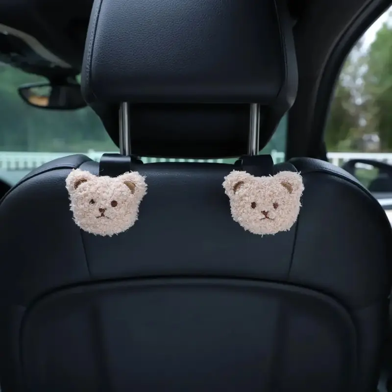 Cute Bear Design Car Seat Back Hook, Creative Multifunctional Seat Back Hanging Hook, Car Interior Accessories, Car Organizer...
