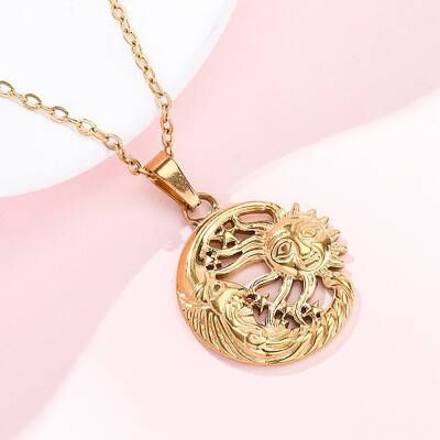 Moon & Star & Sun 304 Stainless Steel Pendant Necklaces