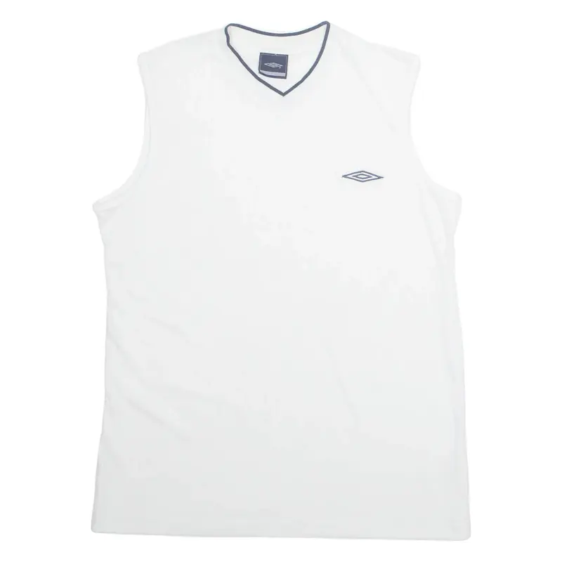 UMBRO Mens Vest White Sleeveless V-Neck M