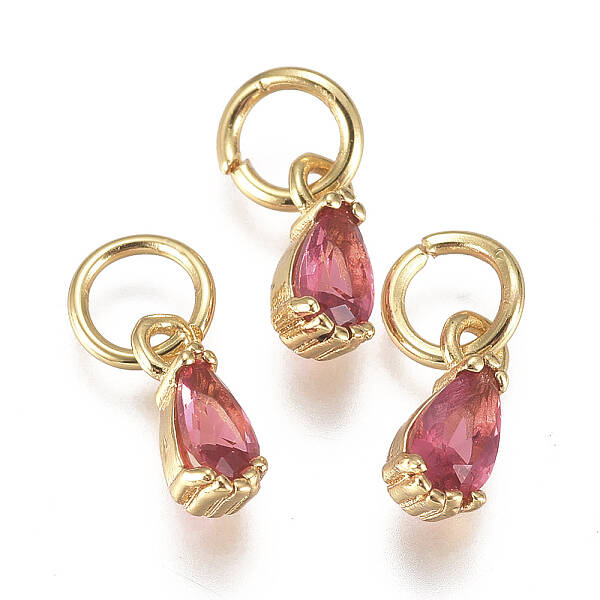 Brass Micro Pave Cubic Zirconia Charms