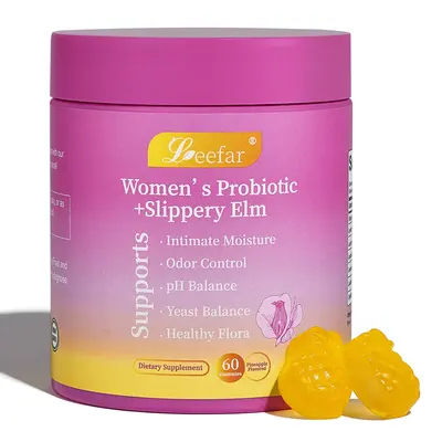 LEEFAR Her Juicy Feminine Probiotics Gummies- All in One Solution with Slippery Elm and Prebiotics&Lactobacillus Probiotic Bl...