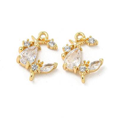 Brass Micro Pave Cubic Zirconia Link Connectors