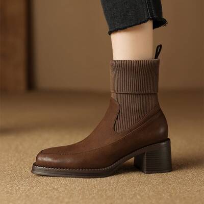 CHIKO Aegle Round Toe Block Heels Ankle Boots